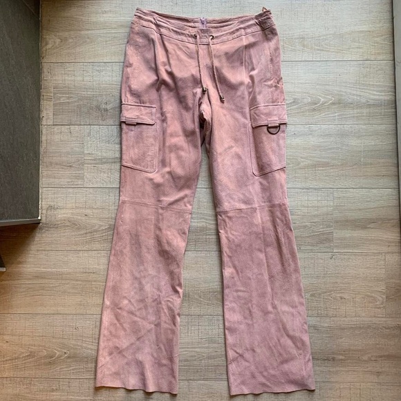 Pink Suede Leather Jacket and Pants Set - Picture 4 of 4